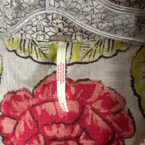 Free People Floral Long Sleeve Dress - Red and Green - Picture 7 of 16